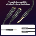 SiYear 1/4" Splitter Cable, 6.35mm TRS to Dual 1/4 inch Female Stereo Y Headphone Splitter Cable for Studio,DJ,Amplifier,Karaoke, Live Sound Systems etc(30cm /2PACK)
