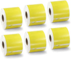 BETCKEY Colored Labels Compatible with Dymo 30324 (2-1/8" x 2-3/4") Large Multipurpose Labels, Compatible for Dymo LabelWriter Thermal 450, 4XL & Zebra Desktop Printers [6 Rolls, Yellow]