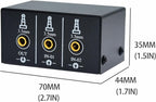 1/8" 1 in 2 Out or 2 in 1 Out Audio selector 3.5 mm TRS Stereo Channel 2 Splitter switcher Box Switching No External Power No Noise