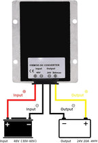MGGi DC 36V 48V Step Down to 24V 20A 480W Converter Voltage Reducer, Waterproof Big-Size Voltage Reducer, High-Power Power Supply Module Buck Transformer, for Golf Cart, forklifts, Car