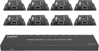 KEQINX 4K 1x8 HDMI Extender Splitter 70m/230ft HDMI Over Ethernet Splitter POC Satellite TV Splitters