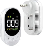 LSENLTY Portable Carbon Monoxide Detector with Battery, 2.7 Inch Large Screen Plug-in CO Detector, Lsenlty 3-in-1 Portable CO Detector (Temp and Hum), with Remind Function for RVs, Hotels, Travel