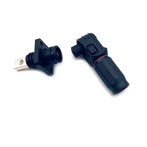 70A-120A 1000V Battery Energy Storage Connector, 10-25mm² High Current Connectors Quick Plug Terminal Black Right Angle Plug and Socket IP67 Waterproof Power Adapter Threaded Wiring