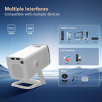 Mini Projector with WiFi 6 and Bluetooth 5.4 Built-in Apps Portable Projector Android 11 Auto Keystone 1080P 4K Support for Bedroom Outdoor Compatible with iOS/HDMI/TV Stick VisualCube 300