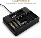 Tenergy 8 Count AA NiMH Premium Pro Rechargeable Batteries and TN480U 8-Bay LCD Display Fast Charger
