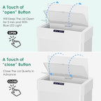 Arlopu Automatic Trash Can,Sensor Motion Stainless Steel Garbage Bin, Touchless Smart Waste Bin, W/Stay-Open, Soft Close Lid, Display Light for Kithchen, Living Room, Office (White, 21.1gal)