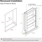 Recessed Medicine Cabinet for Bathroom Cabinet with Storage,14x24 in Wall Shower Niche Insert,3-Tier Bathroom Niche for Shower Wall,Recessed Medicine Cabinet Insert for Drywall,MDF,Brown