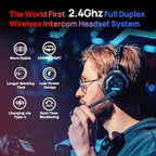 SYNCO XTALK X2 Wireless Headset Intercom System 2.4GHz 400 Meters Noise Cancellation Communication Headset for 2 Persons Live Streaming Movie Shoot Team Communication
