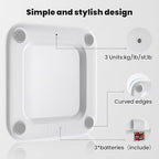 UNIWEIGH Digital Bathroom Scale for Body Weight,Accurate Weight Scale up to 440lbs,Body Scales with Sturdy Tempered Glass,with LED Display,Step-on,Compact Size,3 Units and Batteries inclued,White