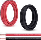 Shirbly 4 Gauge Battery Cable, 10FT Red + 10FT Black 4 AWG Pure Copper Wire Welding Cable, for Automotive, Battery, Solar and Generator, Standard USA OFC Wire