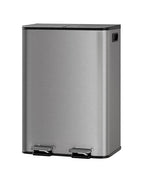 Garvee Trash Can, 2 x 8 gal (2 x 30 L) Garbage Can for Kitchen Dual Compartment Recycling Kitchen Step Trash Bin, Stainless Steel Trash and Recycle Bin Combo with Soft-Close Lid,Matte Grey