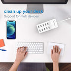USB Charging Stations 50w10A 10 Ports Multiple Charging Block/Power USB Strip for iPhone Android Smartphone Tablet Smart Watch AirPods Samsung and Multiple Charger Plug…