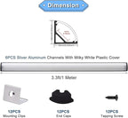 VST 10pack 3.3ft LED Channel, V Shape Diffuser, Aluminum Channel System with Milky Cover, End Caps and Mounting Clips, Aluminum Profile for LED Strip Light Very Easy Installation