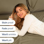 Full XL Bed Sheet Set - 4 Piece Extra Long Extended Full XL Sheets - Soft, Breathable & Cooling - Fits 8" to 16" Mattress with Deep Pockets - 54" x 80" - Easy-Fit, Wrinkle and Fade Resistant - Khaki