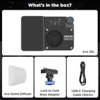 Amaran Ace 25c Pocket RGBWW LED Light, Boost Mode Up to 32W, Full-Color Mini Video Light (2,300-10,000K), 1,171 Lux@1m at 5,600K, 4500mAh Battery with PD Fast Charging for Mobile Creators (Charcoal)