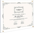 Kalami 11x14 Acrylic Wall Mount Picture Frame Self Adhesive, No Drill Holes Floating Frameless Clear Photo Frame for Diploma Certificate Degree Document Display Gallery Wall-Full Frame is 12x15