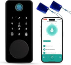Keyless Entry Door Lock, Biquole Smart Lock with App Control, Fingerprint Door Lock, Electronic Keypad Deadbolt, Auto & One Touch Lock | Digital Smart Door Locks | Easy Installation | IP54 Waterproof