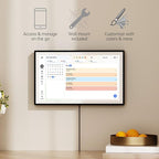 Digital Calendar, 15.6 inch Wall Planner & Chore Chart, Rechargeable Full HD Touchscreen Display, Portable Smart Family Organizer, Event Planner, Desk and Wall mountable, Perfect for Family Schedules - Wall Mount Included No Subscription