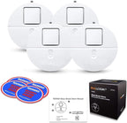 Window Alarm System 4-Pack - Ultra-Loud 120dB Alarms with Advanced Vibration Sensors - Window Security Alarms for Glass Break Detection - Features Low Battery LED Indicator
