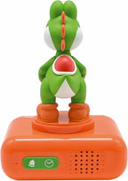 LEXiBOOK, Super Mario, Yoshi Nightlight Alarm Clock, Sounds and Melodies, LCD Backlit Screen, Luminous, Snooze, Red/Green, RL800NI1