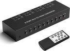 Dingsun 8Port AV to HDMI Converter, Will Convert Input Analog Aignals to a Digital Output Signal, Built-in 16:9/4:3 Adjustment, Perfect for Old Video Game Systems,PS,WII,Xbox,DVD,VHS(with Remote)