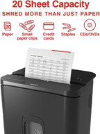 Staples 20-Sheet Micro-Cut Shredder – High-Security Document & Credit Card Shredding for Offices