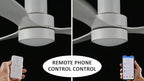 SMAAIR 52" Smart Flush Mount Ceiling Fans with Lights and Remote, Quiet DC Motor, 3-Blade Modern Ceiling Fan, Low Profile Ceiling Fan works with APP/Voice, 8H Timer &24H Schedule, ABS Blades, White