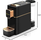 Mini Espresso Coffee Machine for Capsules Compatible with Nespresso OriginalL Machine, Espresso Maker Single Serve, Bestpresso Coffee Capsules Peet's Espresso more (Black)