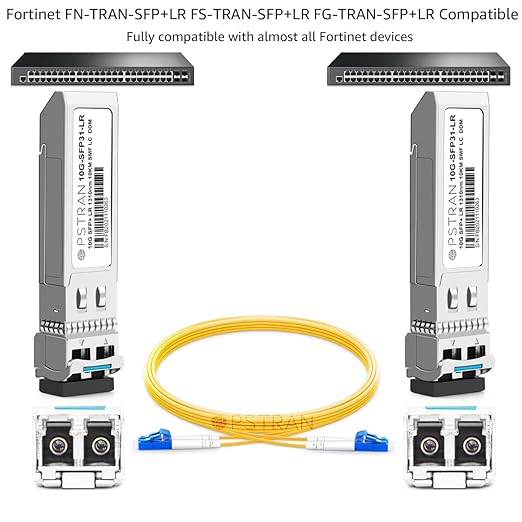 OPSTRAN 10GBASE-LR SFP+ Optical Transceiver Module, 1310nm, 10km, DDM, Duplex LC SMF, 10 Pack, Grey, Solid