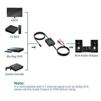 YGiTK Optical to RCA Adapter 192kHz DAC Digital to Analog Audio Converter 7ft/2.1m Long DAC Converter Digital Audio Optical to RCA Male Cable Plug&Play for HDTV, DVD, Blu-Ray Players and Game Consoles
