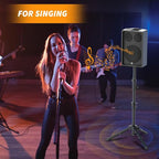Small Speaker Stands 2 Pack, 24-50 Inch Height Adjustable Speaker Tripod Stand Pair, Lightweight 35mm Compatible Insert, Support 55 LB with 2 Storage Bags