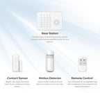 Hapippofa Wireless Home Security System WiFi/4G Home Alarm System with Phone APP Alert | Voice Control | No Subscription Fees | 24/7 Monitoring | Alexa Compatible