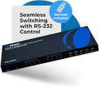 OREI Quad Multi HDMI Viewer 4 in 2 Out, HDMI Matrix Switcher 4 Ports Seamless Switching and IR Remote Supports 4K PIP PS5/PC/DVD/Security Camera, HDMI Switch RS-232 Optical Out - HDS-402MV