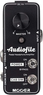 MOOER Micro Guitar Pedal Audiofile Headphone Amp Analog, Access to Effects Circuits, Buffer/Clean Boost for Electric Guitar/Bass
