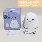 Rytinazzz Halloween Ghost Night Light, Color-Changing & 50-Hour Battery, Spooky-Cute Squishy Lamp for Kids, USB Rechargeable with Timer, Halloween Decor & Gifts