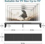 aboxoo 59" Large TV Riser Stand for 32-75 Inch TV, TV Shelf with Steel Legs, Tabletop TV Riser for Home Living Room, Study Office (Black)