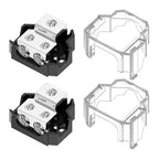 Distribution Block, Malictele 2 Way Power Distribution Block 1x 0/2/4 Gauge Input 2X 4/8 Gauge Output Out Amp Power Distribution Block Car Audio Splitter for Vehicles Boats 2 Pack