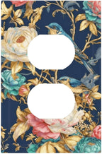 Bvtewkhz Floral Birds Morris Duplex Outlet Decorative Outlet Covers Light Switch Plate Electrical Receptacle Switchplate For Bathroom Kitchen Bedroom