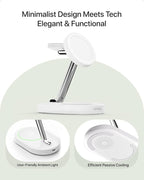 Intoval Fast Charging Station for Magsafe Apple Devices, Wireless Charger for MagSafe iPhones, 3 in 1 Magnetic Charger Stand for iPhone16/15/14/13, Apple Watch & AirPods