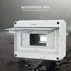 MOLLOM 8 Way Circuit Breaker MCB Distribution Protection Box with DIN Rail, IP65 Waterproof,for Indoor and Outdoor