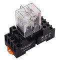 TWTADE/DC 12V Relay 5A Electromagnetic Power Coil Relay 14 Pins 4PDT 4NO+4NC HH54P MY4J with Indicator Light & Socket Base -YJ4N-GS