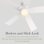 SMAAIR Smart Wifi LED Ceiling Fan, 52inch Plywood Indoor/Outdoor smart ceiling fan with Remote, App control with Timer and Schedule, Compatible with Alexa/Google Assistant/Siri Shortcuts (White)