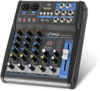 Pyle Professional Audio Mixer Sound Board Console System- Interface 4 Channel Digital USB Bluetooth MP3 Computer Input 48V Phantom Power Stereo DJ Studio Streaming FX 16-Bit DSP Processor- PMXU43BT.5