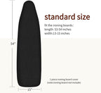 Bumkimue Ironing Board Cover and Pad, Standard Size 15x54 Inches, Blue Floral Pattern, Heavy Duty Padded, Elastic Edge, Scorch Resistant (Black)