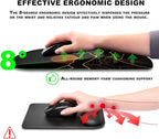 KUOSGM Mouse Pad Wrist Support, Ergonomic Mouse Pad with Massage Dot, Comfortable Computer Mouse Pad for Laptop, Wrist Rest Pain Relief Mousepad with Non-Slip PU Base for Office & Home, 12 x 8 in