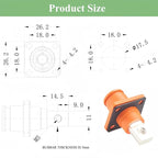 1 Set Battery Energy Storage Connector 100A 16mm² High Current HV Connectors Quick Plug Terminal Right Angle Plug and Socket IP67 Waterproof Power Adapter (Orange, 100A)