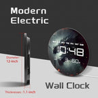 Timethink 12 Inch Evil Dragon LED Digital Wall Clock Large Display, Dark Dungeon Dragon Lamp Electric Wall Clock Automatic Dimming, 12/24hr, Temperature, Date, Plug in LED for Man Cave Gothic Decor