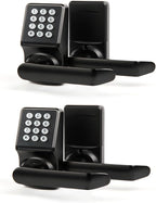 Keypad Door Lock with Handle, Digital Door Lock with Keypad Set,Keyless Entry Door Locks with Handle-IC Card and Anti-peep Password- Easy Installation for Home, Hotel-Matte Black-2PACK Set