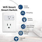 Lunabode LED 4 Pack Smart Home Wi-Fi Plugs - Alexa & Google Home Compatible, White, Toggle Switch, Automatic Operation