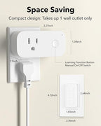 Remote Control Outlet Plug Switch, BN-LINK Wireless Light Remote Switch - Magnetic Removable, No Wiring Needed for Lamps, Lights, Fan, 100ft RF Range, 100ft RF Range, Pre-Programmed